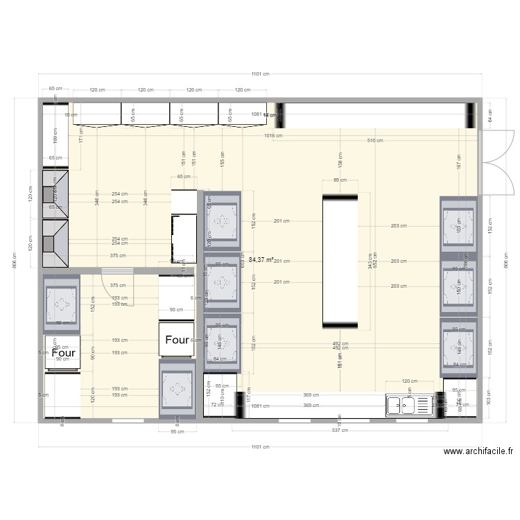 PREP META. Plan de 1 pièce et 84 m2