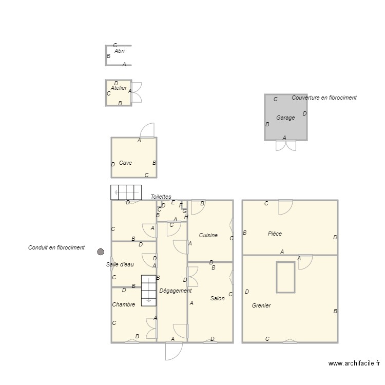 Croquis GOAZIOU amiante. Plan de 0 pièce et 0 m2
