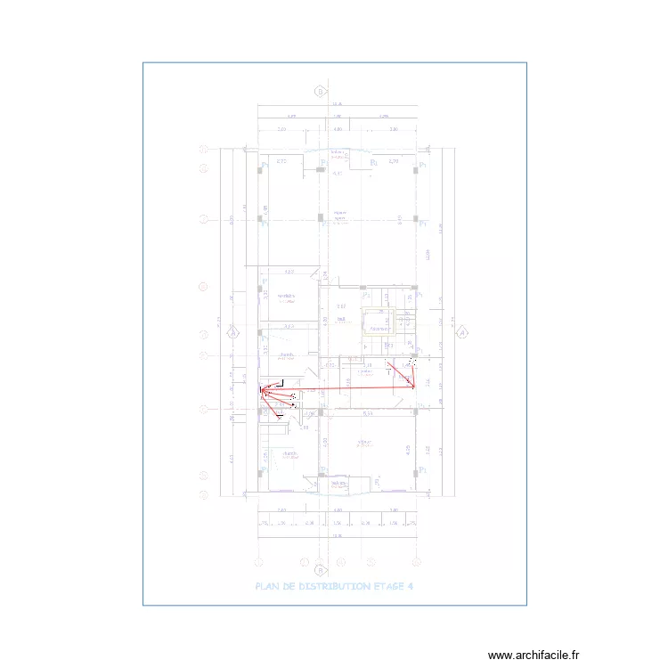 Alimentation eau chaude &eacute;tage 4. Plan de 0 pièce et 0 m2