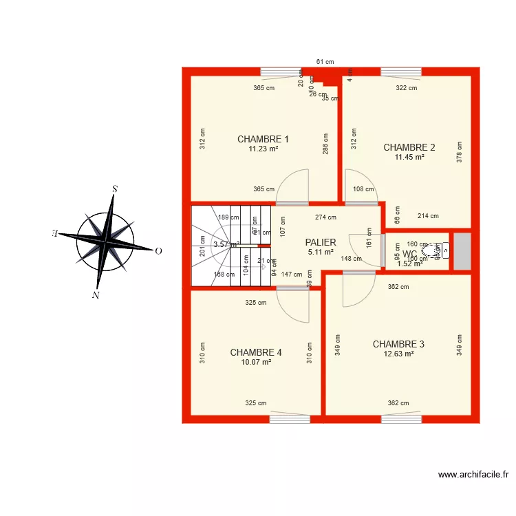 BI 5063 &eacute;tage c&ocirc;t&eacute;. Plan de 