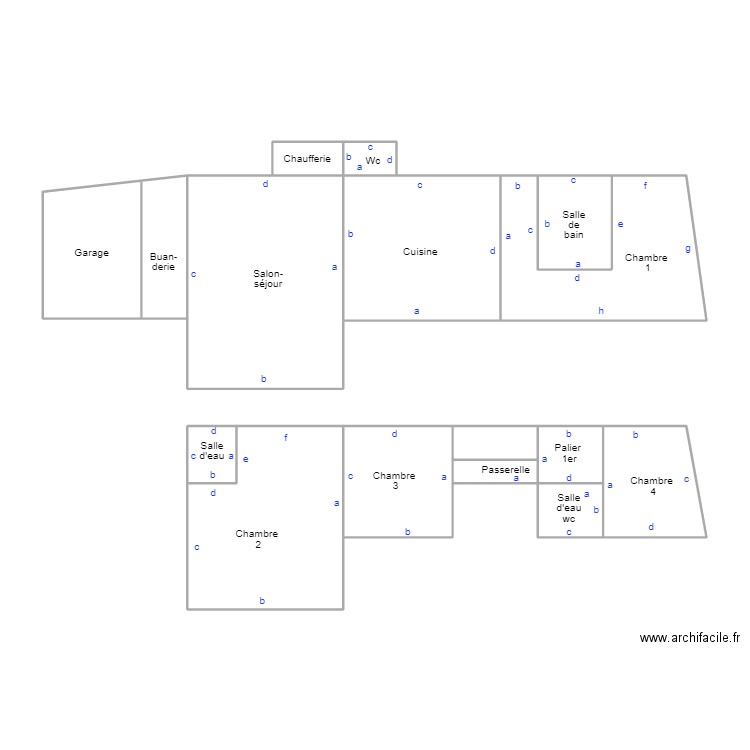 FOUESNANT JORON. Plan de 15 pièces et 91 m2