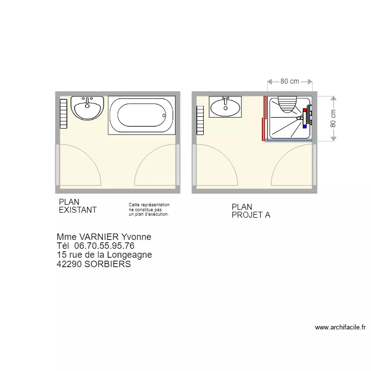 BAILLEUR PUBLIQUE VARNIER YVONNE. Plan de 