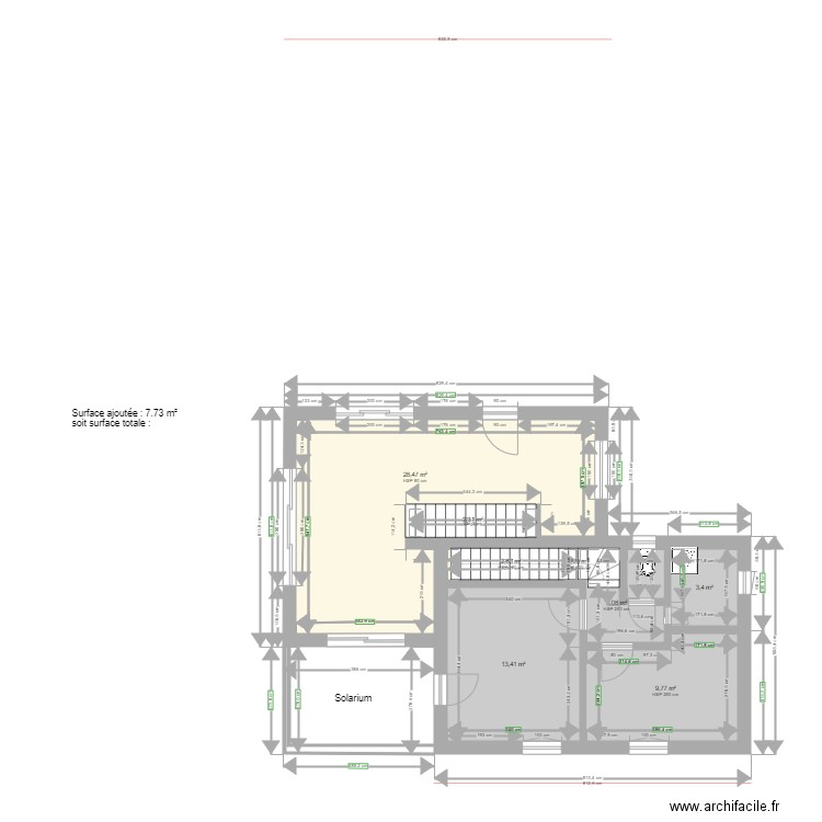 étage version définitive avec baies. Plan de 0 pièce et 0 m2