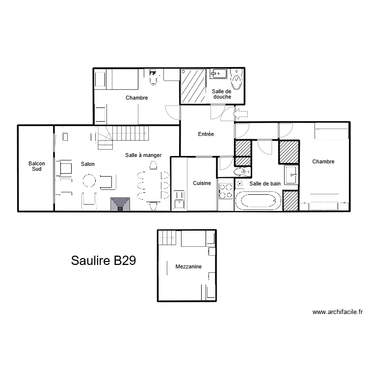 Saulire B29. Plan de 