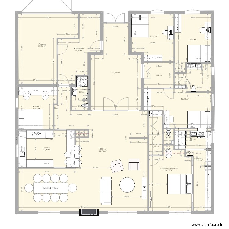 10 sq des Tilleuls à modifier 4. Plan de 17 pièces et 234 m2