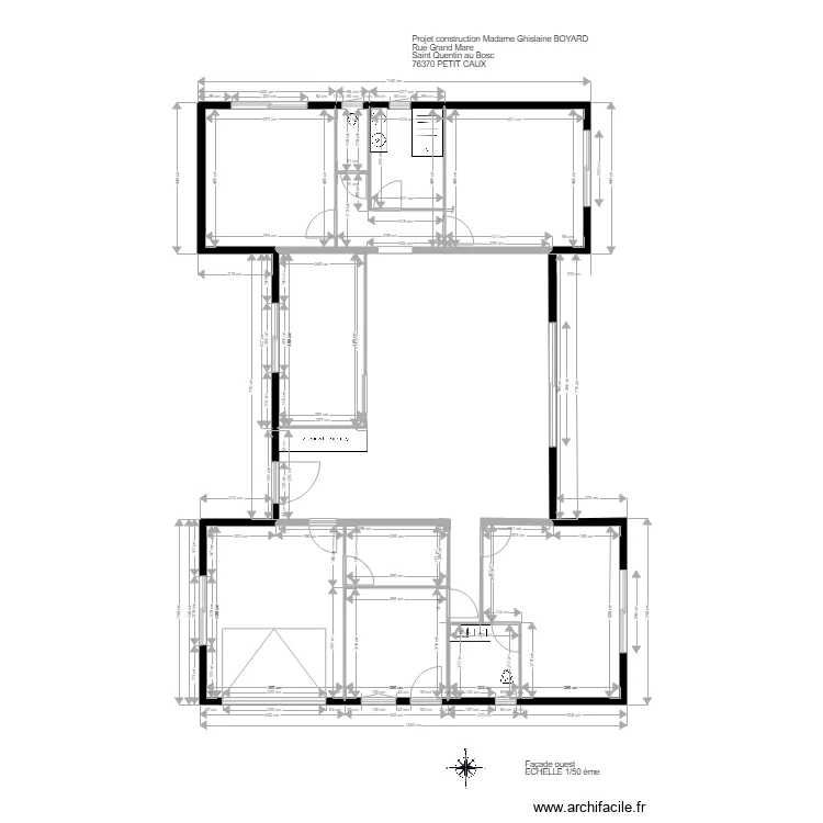 maison façade ouest. Plan de maison façade ouest. Plan de