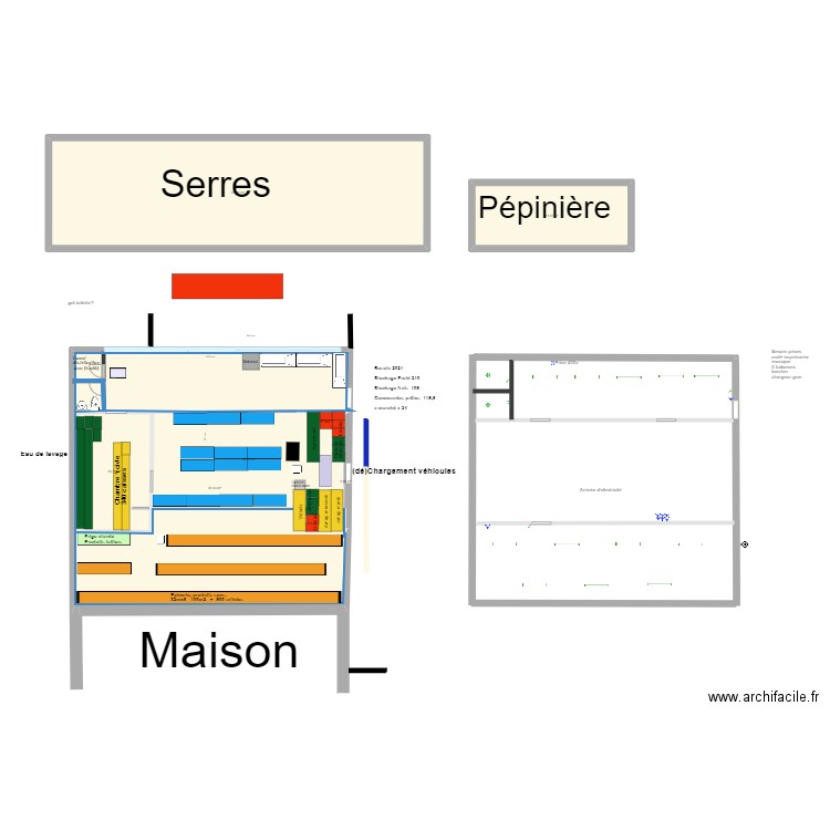 Hangar Corroy plan B. Plan de 6 pièces et 266 m2