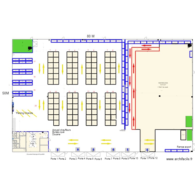 QUAI objectif sdb. Plan de 180 pièces et 2041 m2