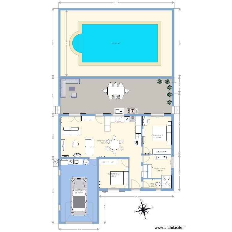 maison des Christ avec piscine 01. Plan de 0 pièce et 0 m2