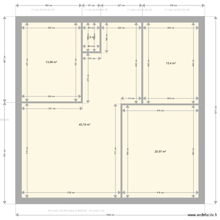 Boa n’a. Plan de 12 pièces et 179 m2