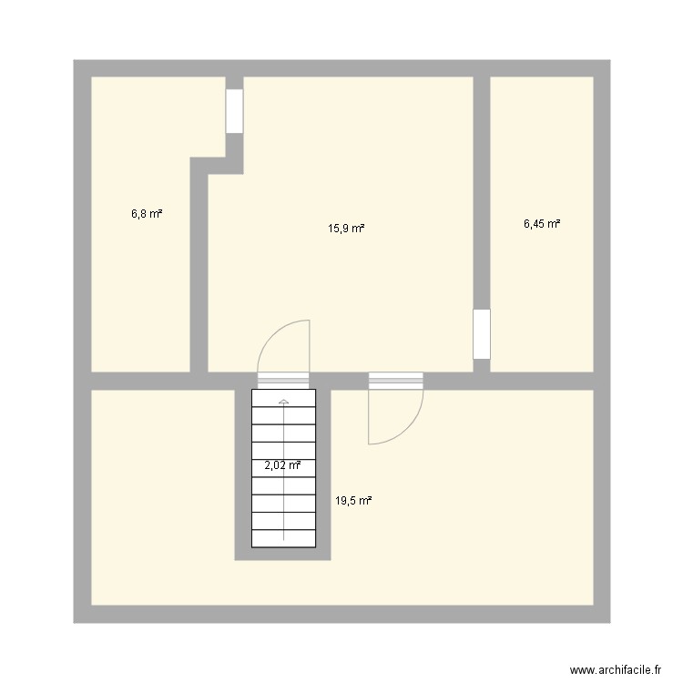2sd étage maison m2. Plan de 5 pièces et 51 m2