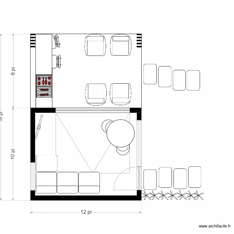 Caro 3. Plan de 2  et 17 m²