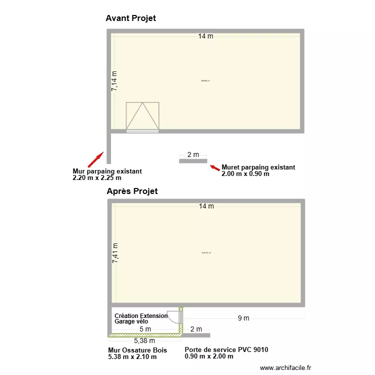 Plans RIOT. Plan de 2  et 204 m²