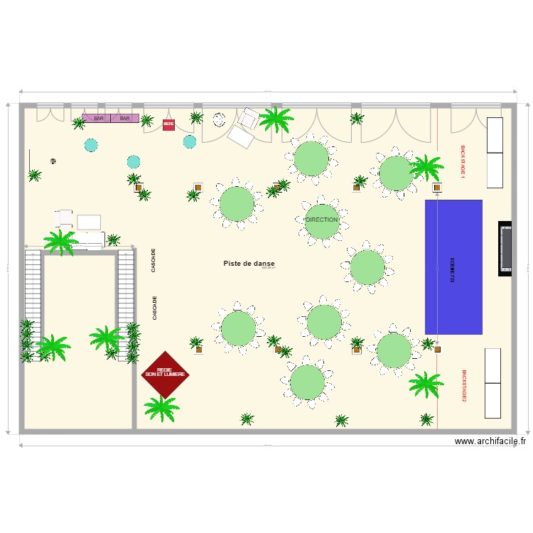 Plan Smith Haut Laffitte - PLAN B - 10 TABLES . Plan de 1 pièce et 420 m2