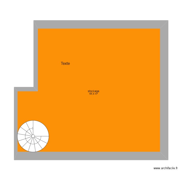 domic 0. Plan de 1 pièce et 66 m2