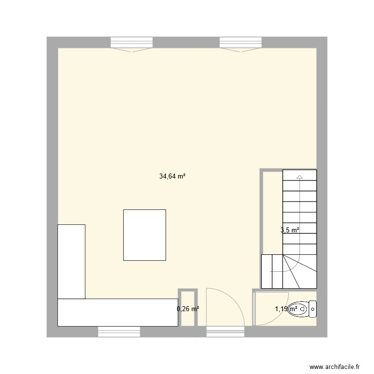 bizet1. Plan de 4 pièces et 40 m2