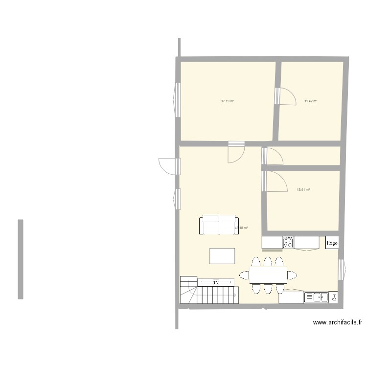 initial. Plan de 0 pièce et 0 m2