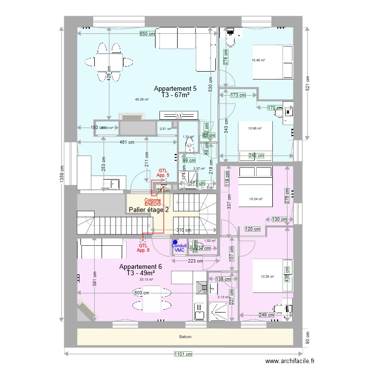 Pasteur Etage 2 Branchement. Plan de 0 pièce et 0 m2