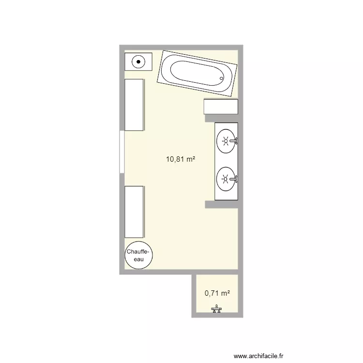 Pibourdin SDB existant. Plan de 