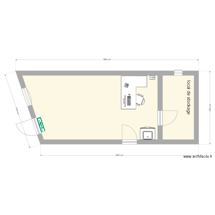 burreau magasin. Plan de 0 pièce et 0 m2
