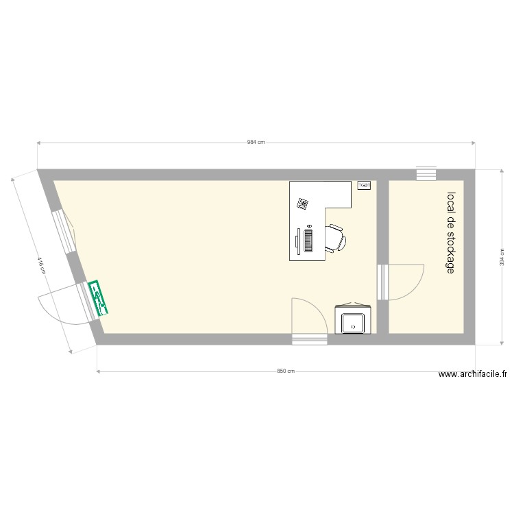 burreau magasin. Plan de 0 pièce et 0 m2