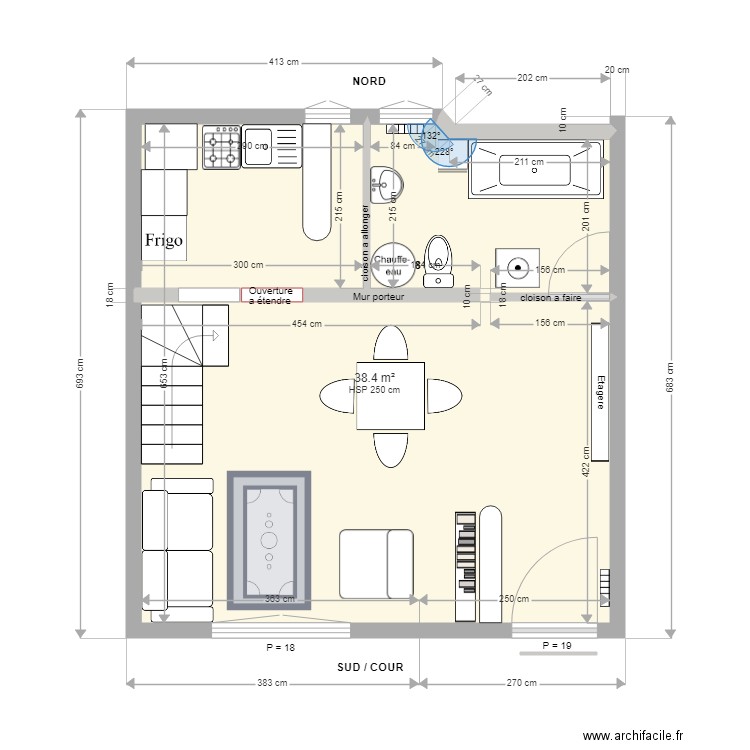 RDC Pinceloup 2 Option1. Plan de 0 pièce et 0 m2