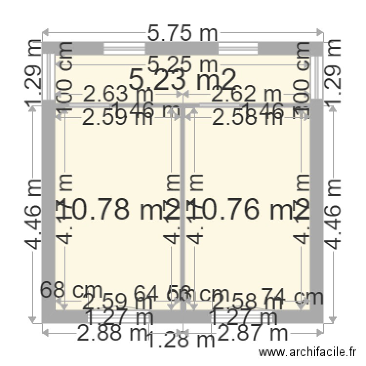 ch 1 et 2 avec cote. Plan de 0 pièce et 0 m2