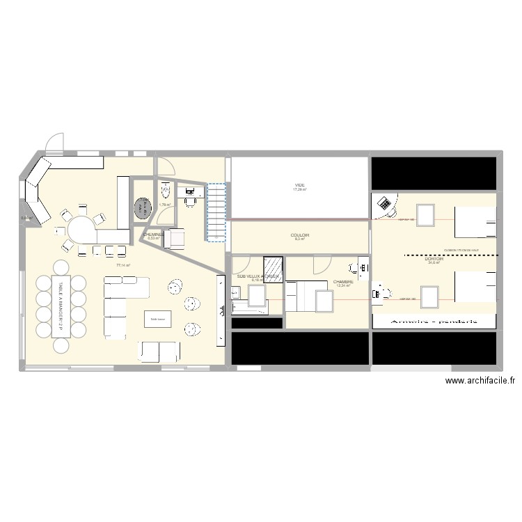 Plan Radinghem étage. Plan de 14 pièces et 189 m2