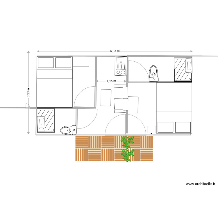 Bungalow Sarah. Plan de 0 pièce et 0 m2