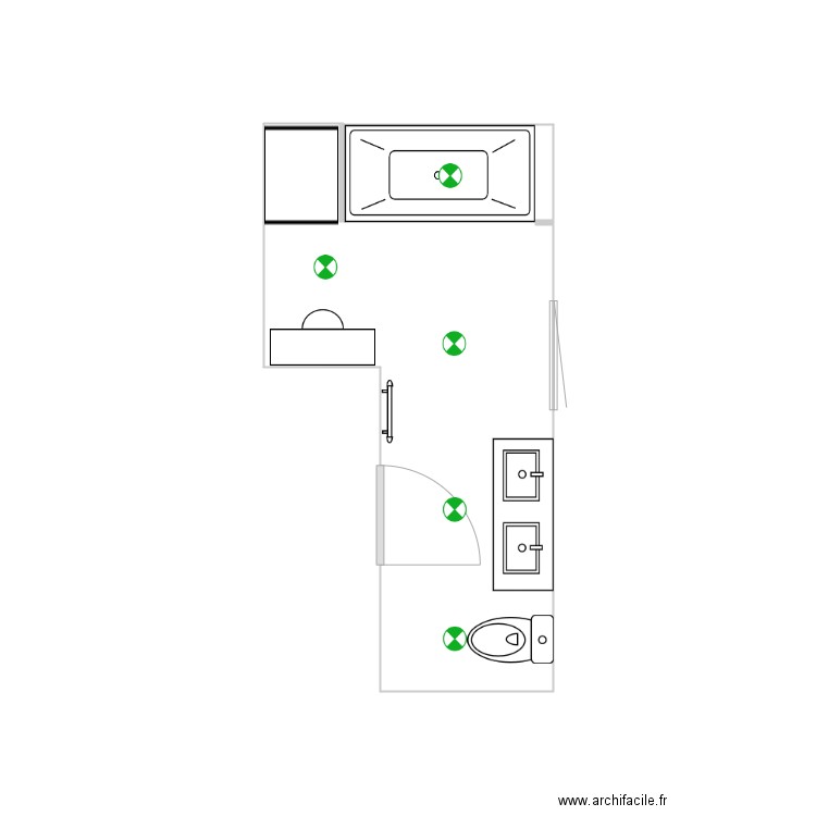 Marie et Normand salle de bain. Plan de 0 pièce et 0 m2