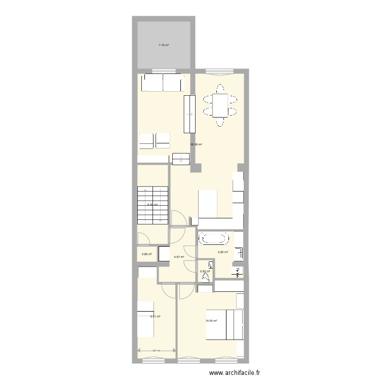 Tabellion 1e étage version 8. Plan de 0 pièce et 0 m2