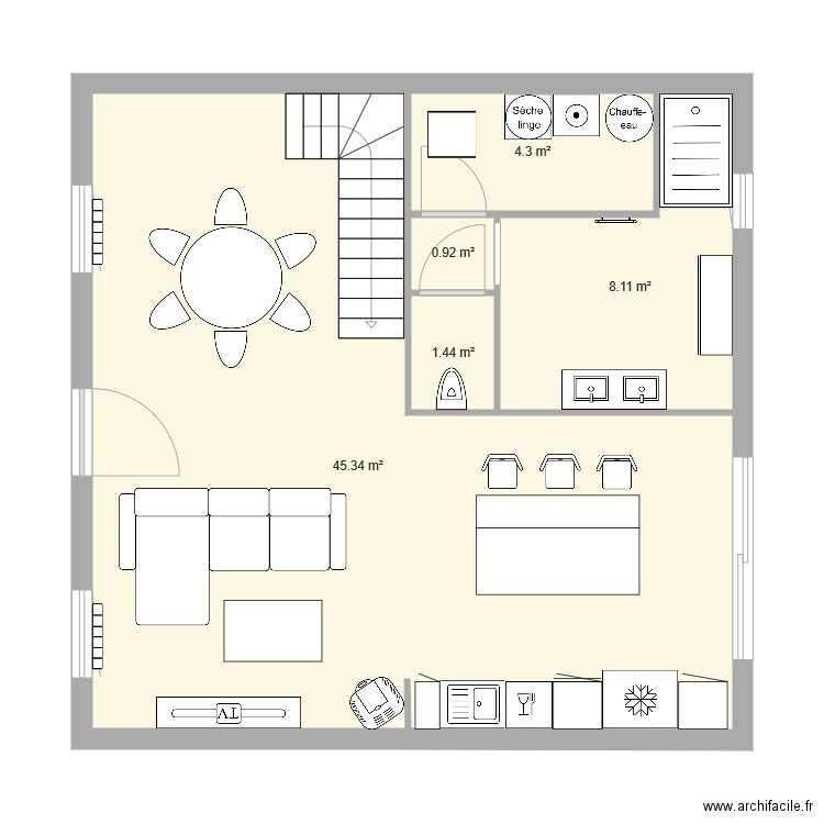 rez de chaussée gogo. Plan de 0 pièce et 0 m2