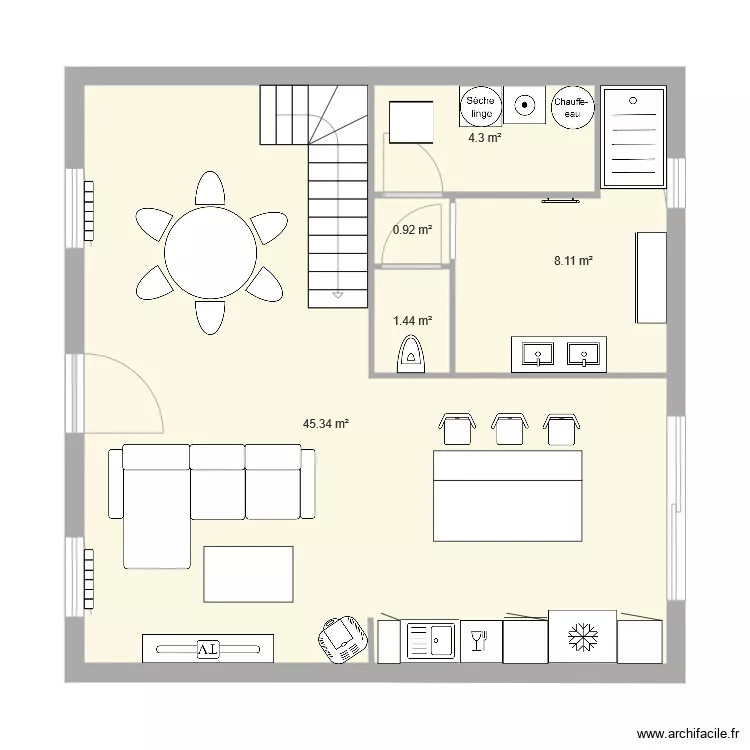 rez de chauss&eacute;e gogo. Plan de 