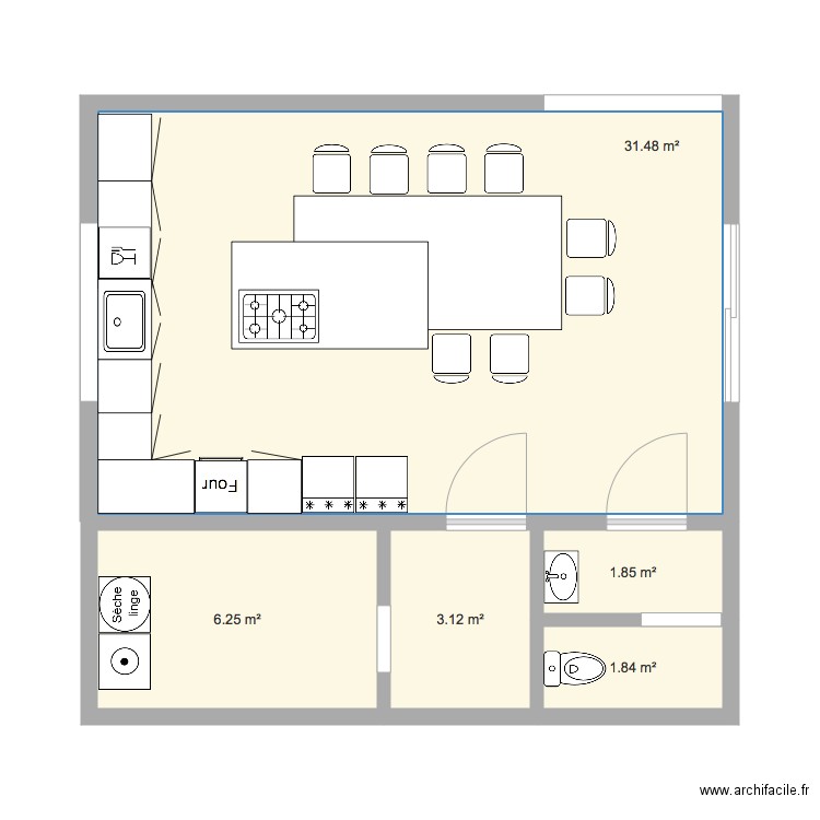 CUISINE HAUT. Plan de 0 pièce et 0 m2