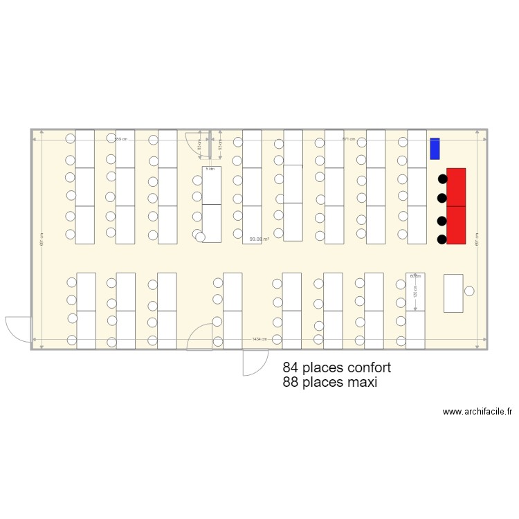 etsup Montsouris salle 12 Est et 12  Ouest. Plan de 0 pièce et 0 m2