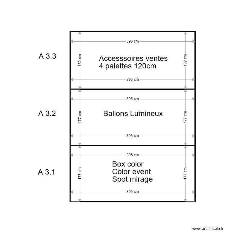 A 3. Plan de 3 pièces et 21 m2