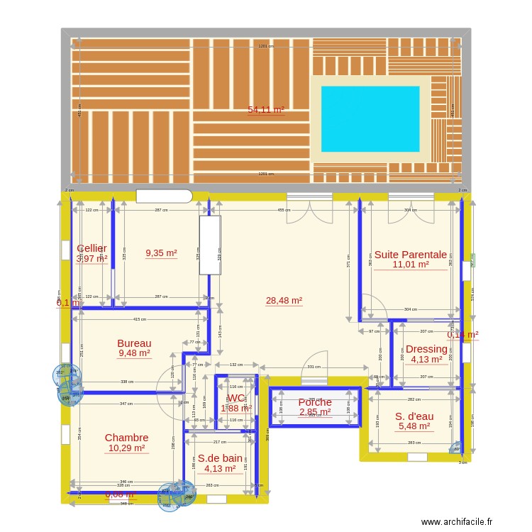Plan_maison_jbv2. Plan de 15 pièces et 145 m2