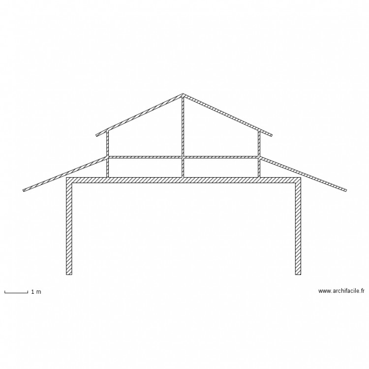 toit 4 pentes. Plan de 0 pièce et 0 m2