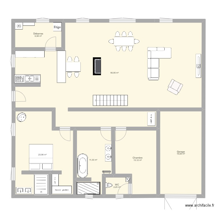 maison gervaise 2. Plan de 7 pièces et 168 m2