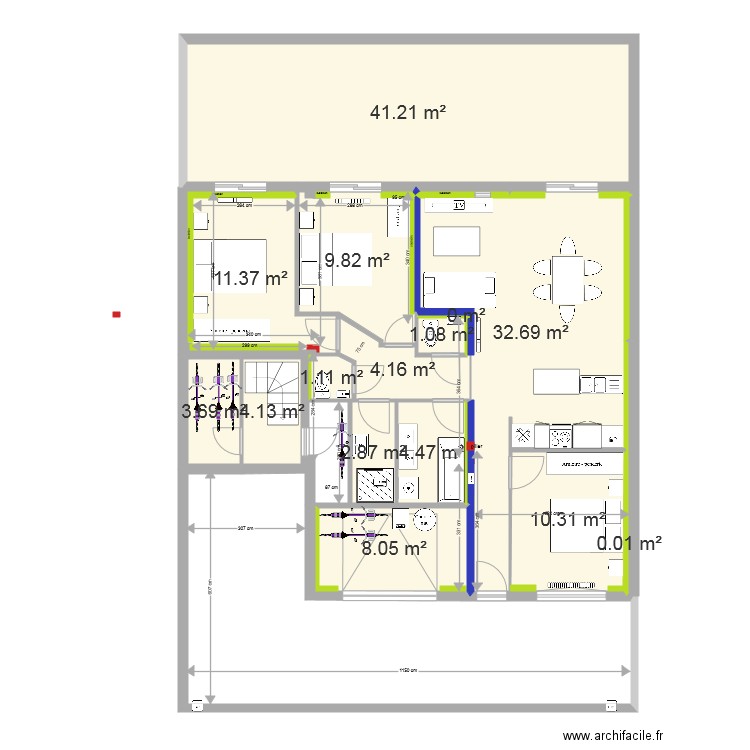 fusain rdc cote garage corrigée 2. Plan de 0 pièce et 0 m2