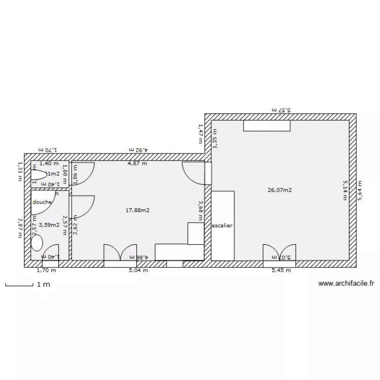 appartement sud isol&eacute; 1. Plan de 