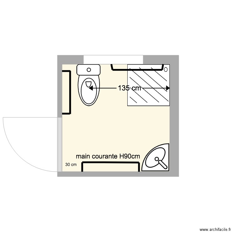Plan SDB WC cabinet Papenoo. Plan de 0 pièce et 0 m2