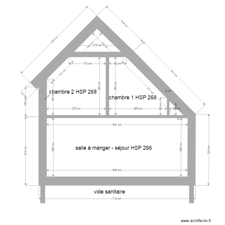 coupe A. Plan de 0 pièce et 0 m2