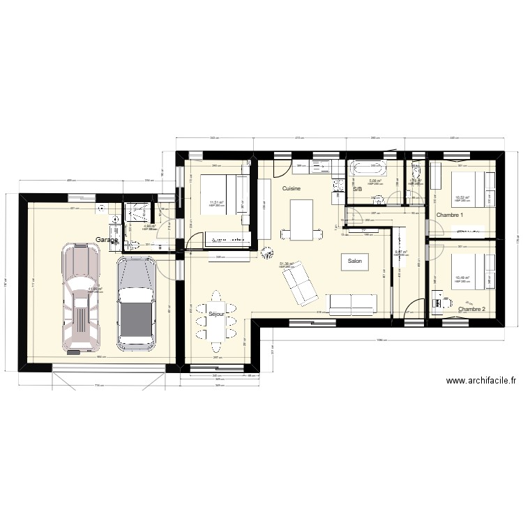 GARAGE  CH  SB WC  17 10 2021. Plan de 16 pièces et 232 m2