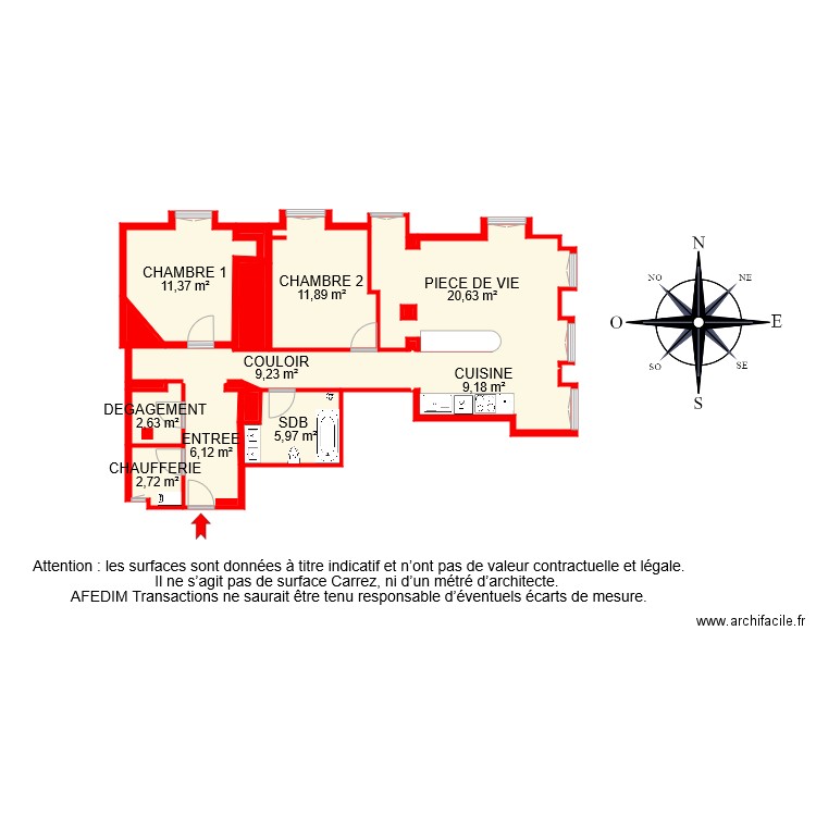 BI 7852 . Plan de 19 pièces et 84 m2