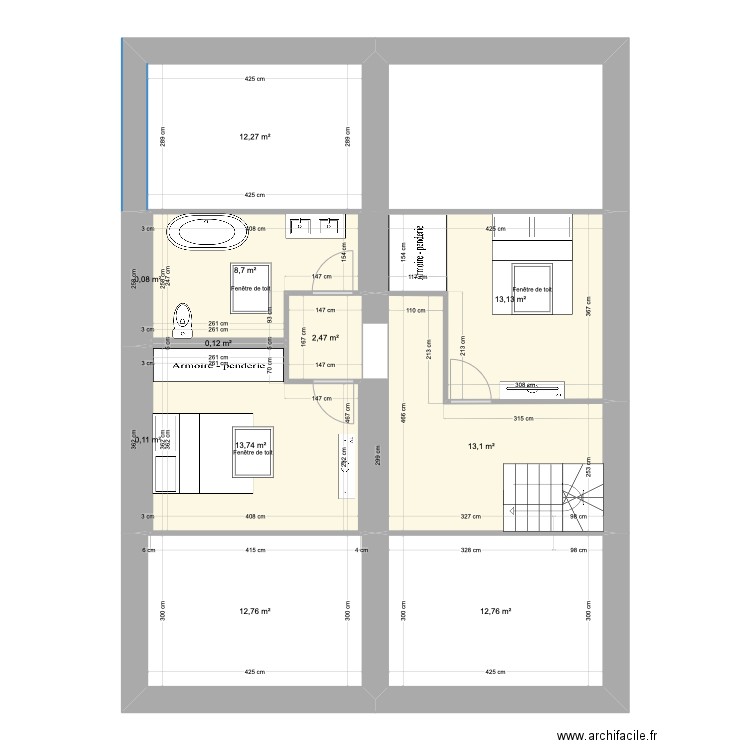 saint marcel 2. Plan de 11 pièces et 89 m2