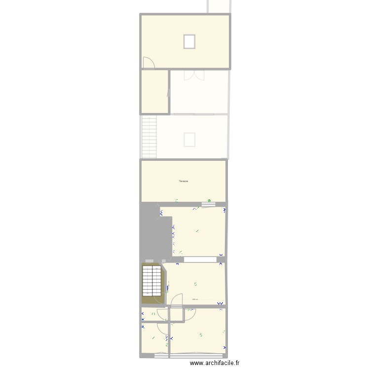 Batiment 136 après. Plan de 35 pièces et 329 m2