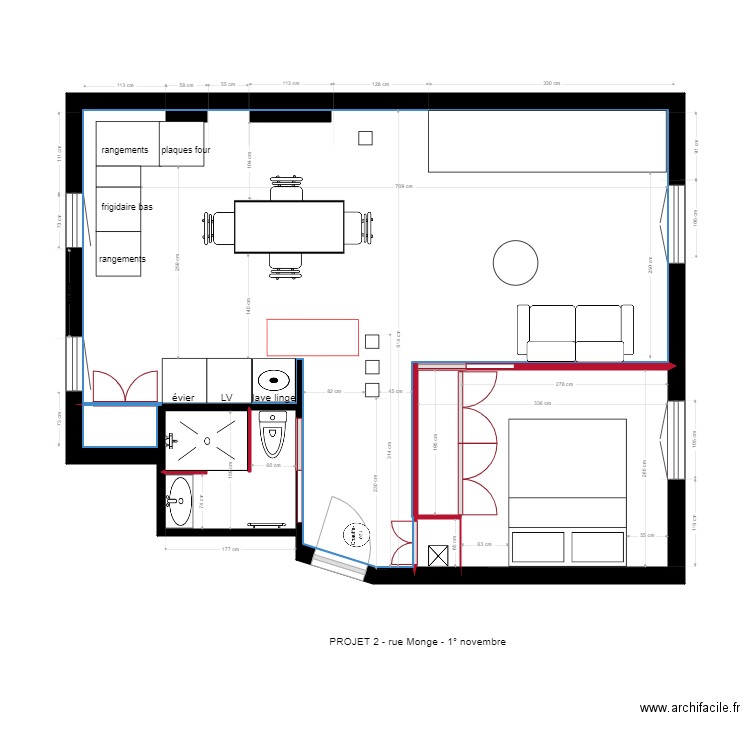  monge projet 3 1 novembre. Plan de 0 pièce et 0 m2