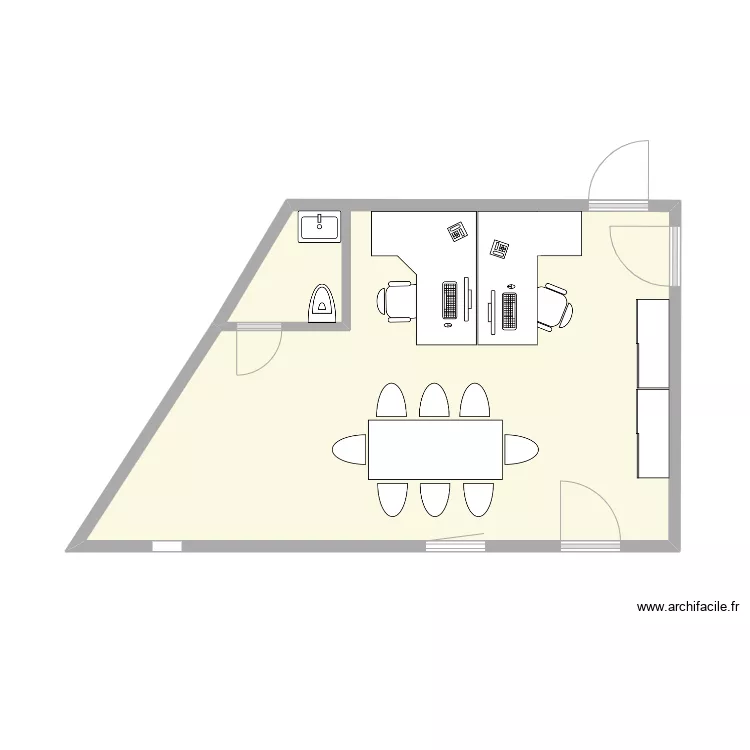 Casa Piccolo bureau variant 3. Plan de 