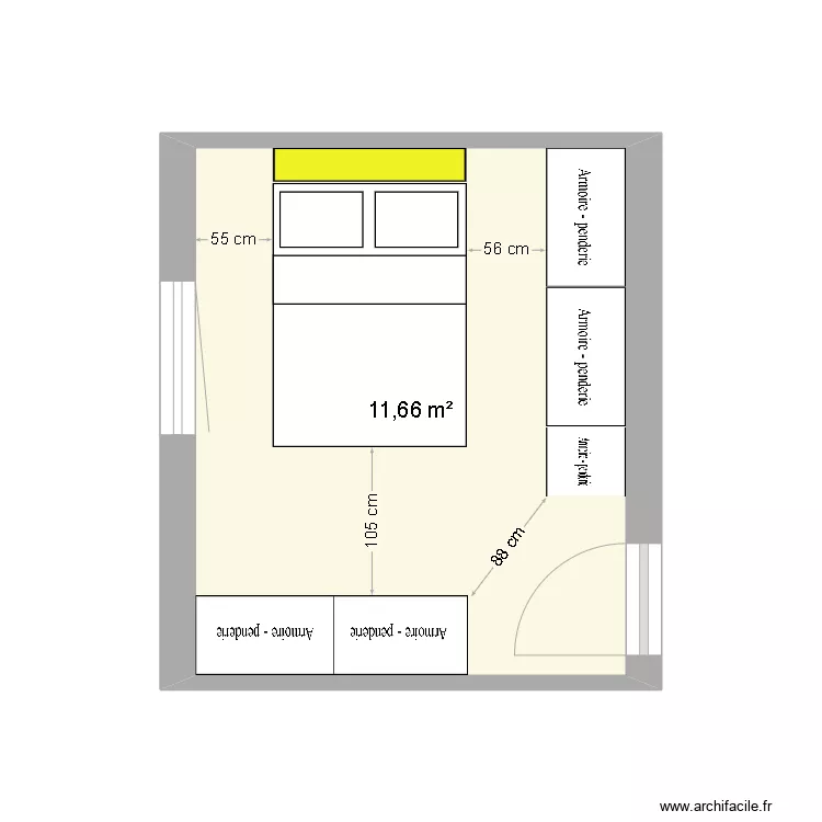 chambre kim 2. Plan de 